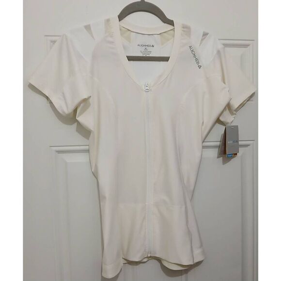 Alignmed womens xl off white posture correcting off white shirt full zip - Picture 1 of 8